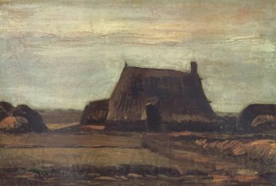 Vincent Van Gogh Farmhouse with Peat Stacks (nn04) Norge oil painting art
